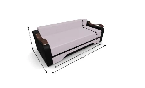 Canapea Extensibila Sally Mini, Violet/Negru