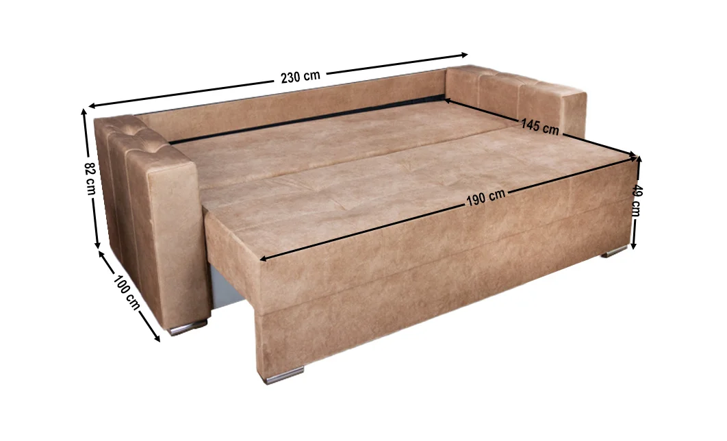 Canapea Extensibilă Vegas Bonell Mini, Bej 5