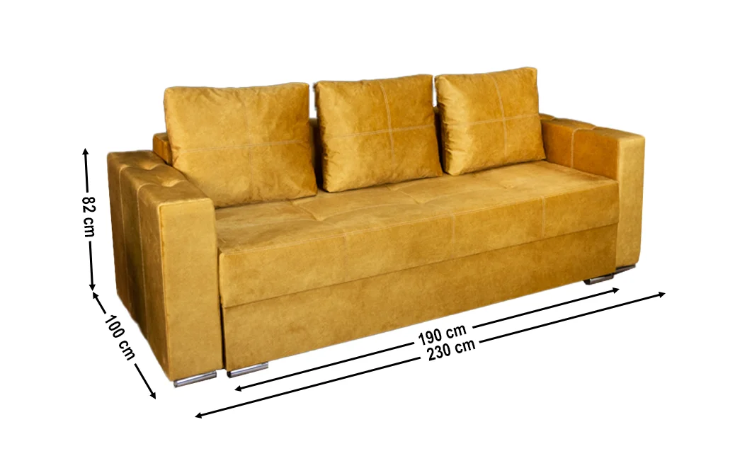 Canapea Extensibilă Vegas Bonell Mini, Mustar 1