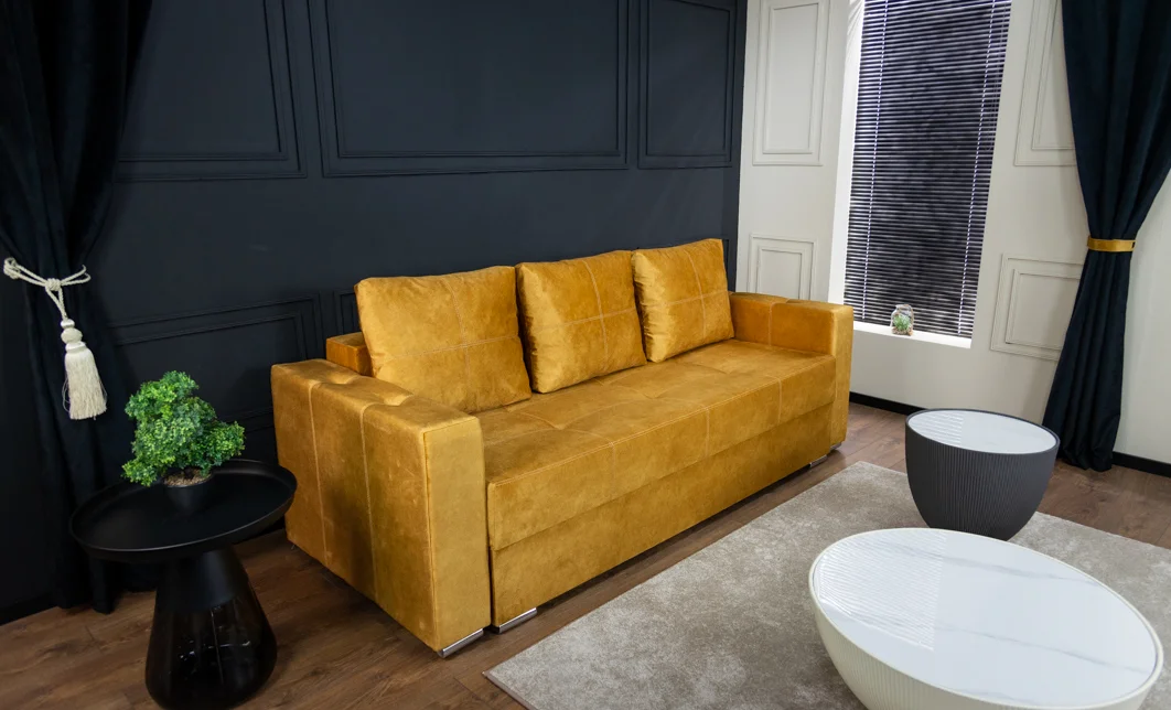 Canapea Extensibilă Vegas Bonell Mini, Mustar 2