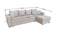 Colțar Extensibil Claudia XXL Bonell Bej Deschis - Aragon 3  3