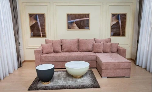 Colțar Extensibil Claudia Mare XXL Memory Roz - Aragon 62, Interschimbabil