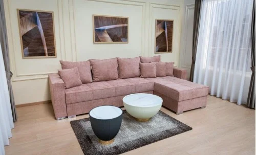 Colțar Extensibil Claudia Mare XXL Memory Roz - Aragon 62, Interschimbabil