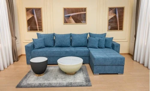 Colțar Extensibil Claudia Mare XXL Bonell Albastru - Aragon 74, Interschimbabil