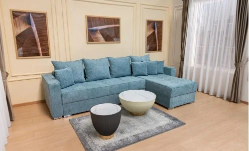 Colțar Extensibil Claudia Mare XXL Memory Albastru Deschis - Aragon 75 Interschimbabil