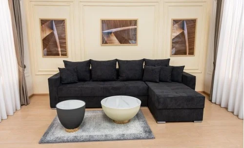 Colțar Extensibil Claudia Mare XXL Bonell Negru - Aragon 99, Interschimbabil