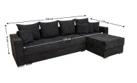 Colțar Extensibil Claudia Mare XXL Bonell Negru - Aragon 99, Interschimbabil 3