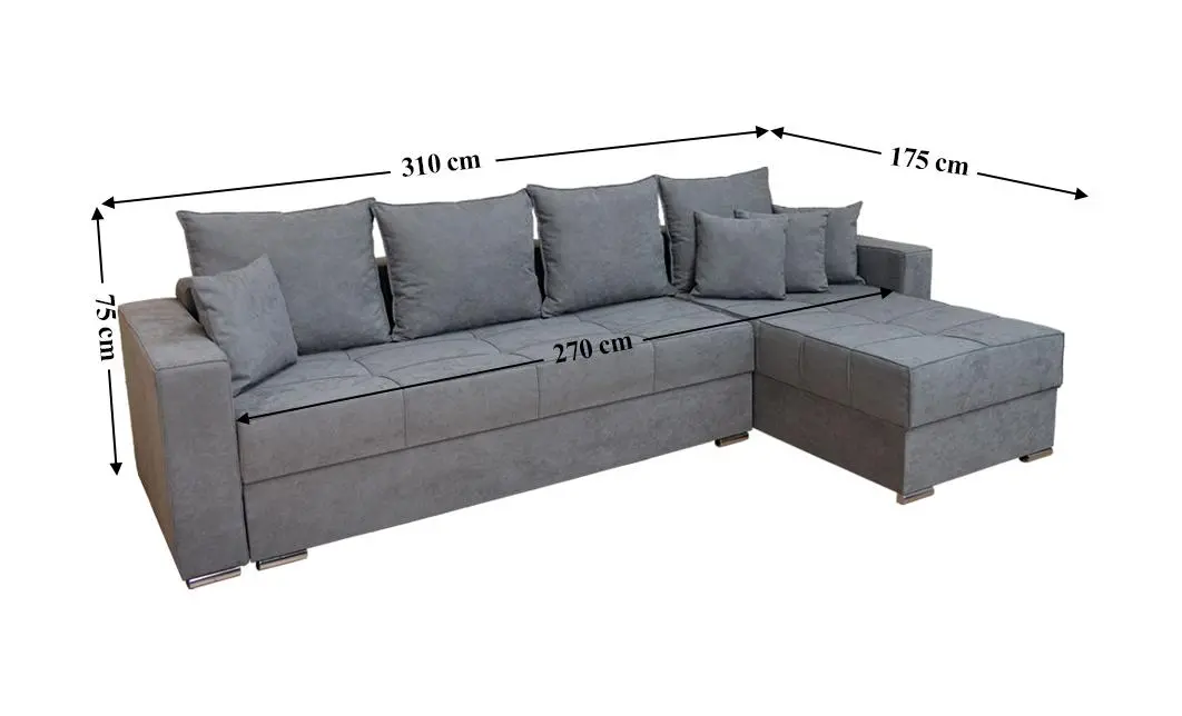 Colțar Extensibil Claudia Mare XXL Bonell Gri - Lemon 12, Interschimbabil 3