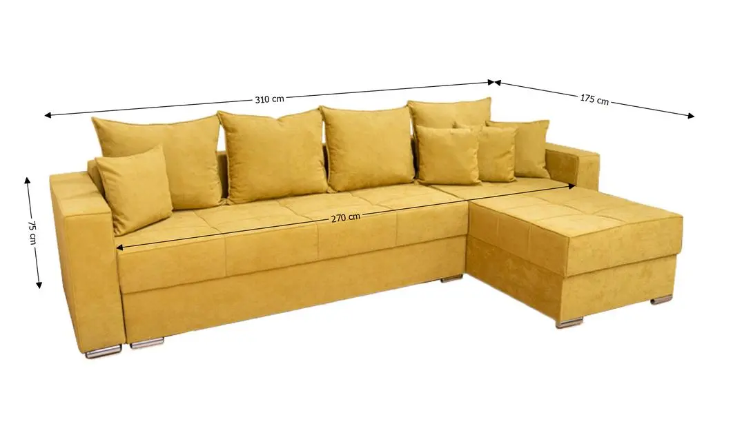Colțar Extensibil Claudia Mare XXL Memory XXL - Lemon 43, Interschimbabil 2