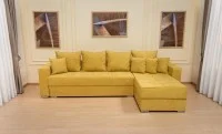 Colțar Extensibil Claudia Mare XXL Memory XXL - Lemon 43, Interschimbabil
