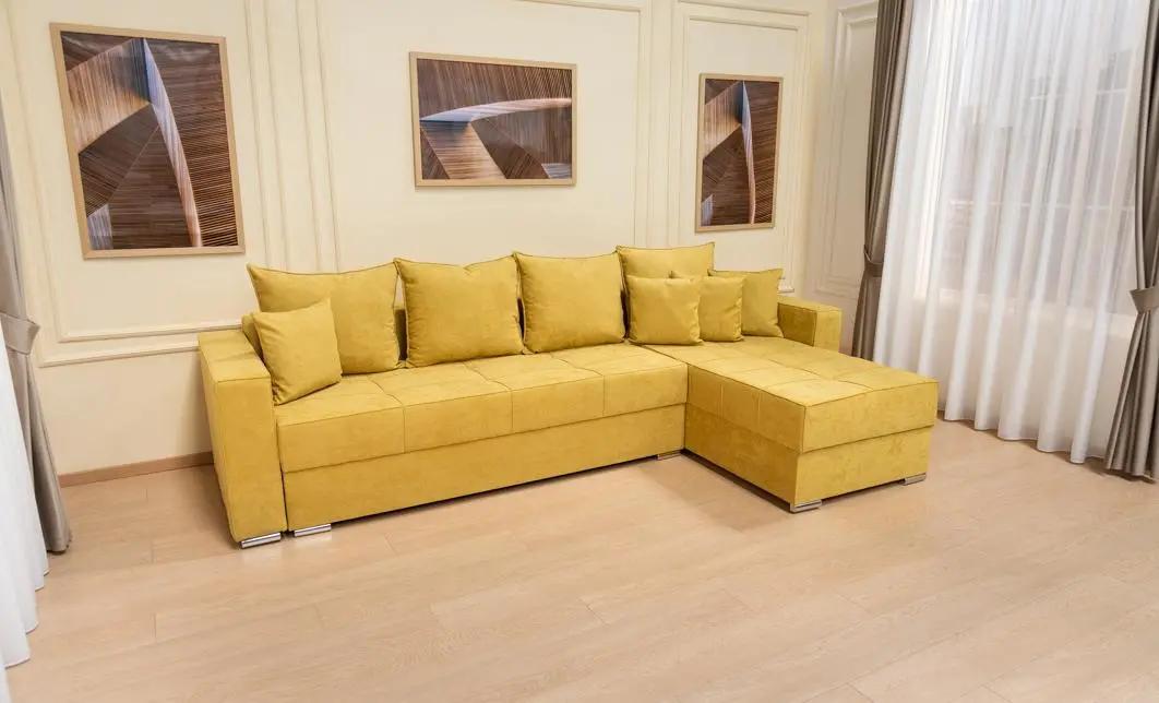 Colțar Extensibil Claudia Mare XXL Memory XXL - Lemon 43, Interschimbabil