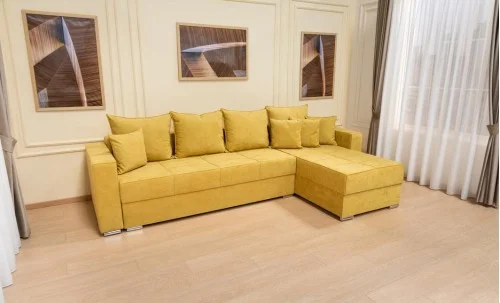 Colțar Extensibil Claudia Mare XXL Memory XXL - Lemon 43, Interschimbabil