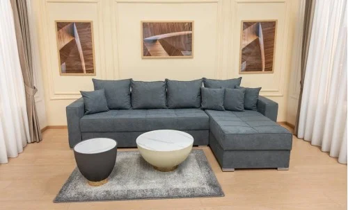 Colțar Extensibil Claudia Mare XXL Bonell Gri- Lemon 56, Interschimbabil	