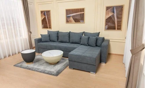Colțar Extensibil Claudia Mare XXL Bonell Gri- Lemon 56, Interschimbabil	