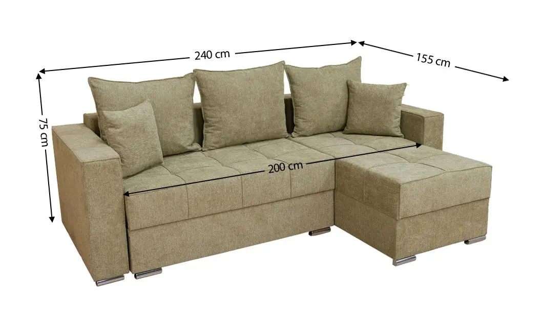 Colțar Extensibil Claudia XXS Bonell Verde Olive - Aragon 35 Interschimbabil 2