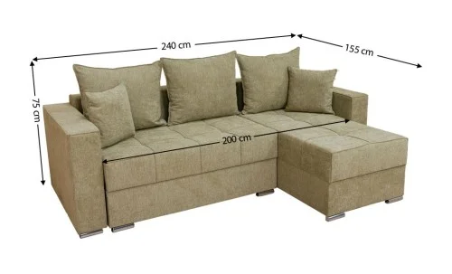 Colțar Extensibil Claudia XXS Bonell Verde Olive - Aragon 35 Interschimbabil