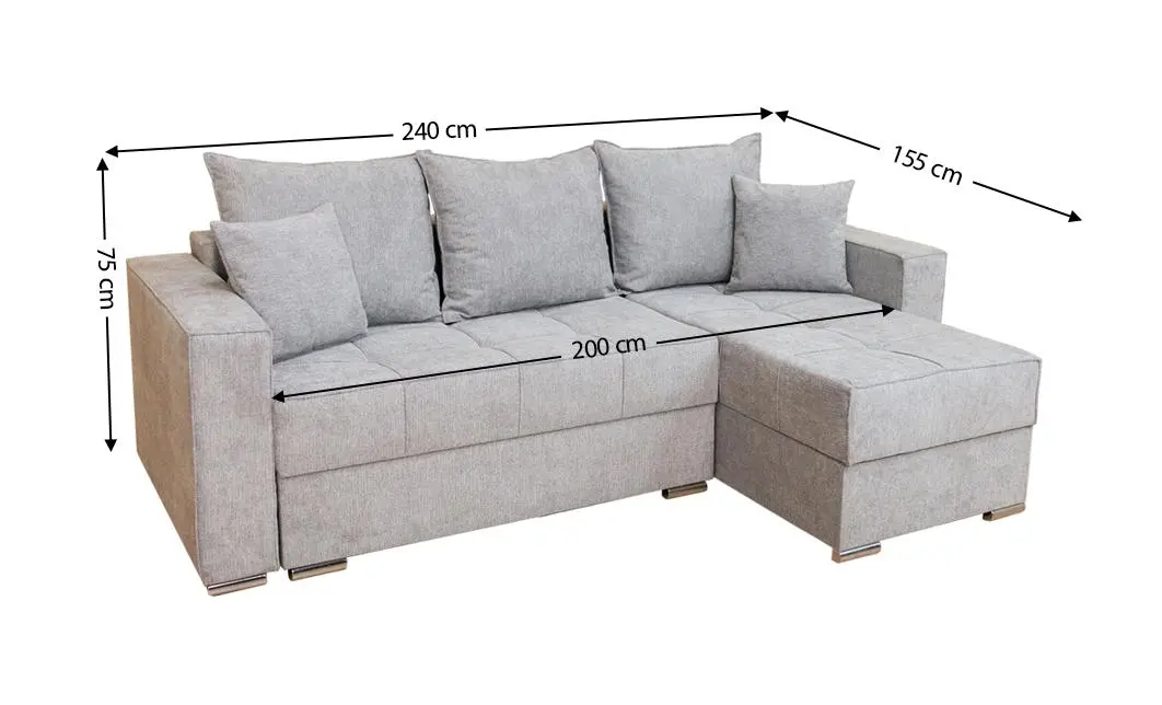 Colțar Extensibil Claudia XXS Memory Gri - Aragon 80 Interschimbabil 2