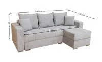 Colțar Extensibil Claudia XXS Memory Gri - Aragon 80 Interschimbabil 2