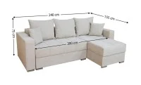 Colțar Extensibil Claudia XXS Bonell Bej - Lemon 01 Interschimbabil 2