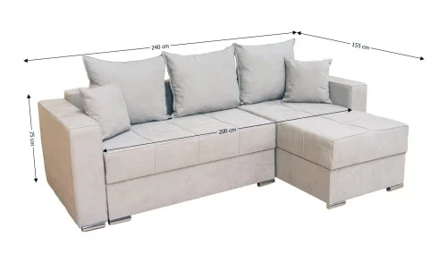 Colțar Extensibil Claudia XXS Bonell Gri- Lemon 05 Interschimbabil