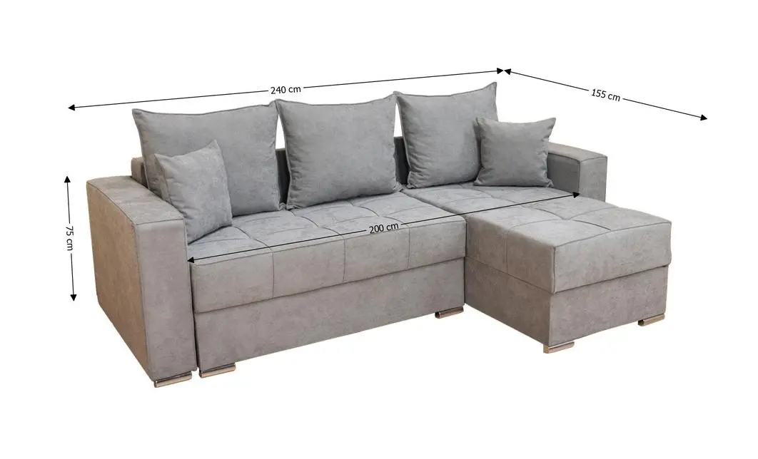 Colțar Extensibil Claudia XXS Memory Gri  - Lemon 12 Interschimbabil 2