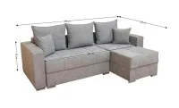 Colțar Extensibil Claudia XXS Memory Gri  - Lemon 12 Interschimbabil 2