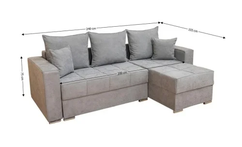 Colțar Extensibil Claudia XXS Memory Gri  - Lemon 12 Interschimbabil