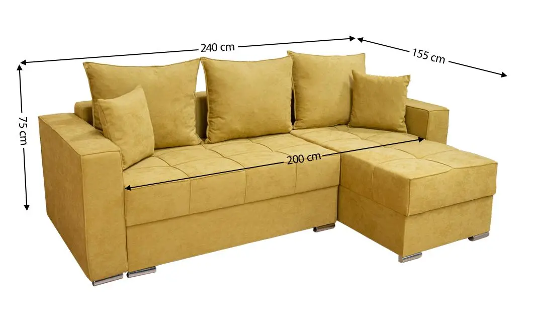 Colțar Extensibil Claudia XXS Memory Galben - Lemon 43 Interschimbabil 2