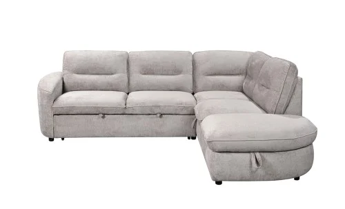 Colțar Extensibil Harmony KF7906  cu Ladă Depozitare, Șezlong Dreapta, Gri Deschs