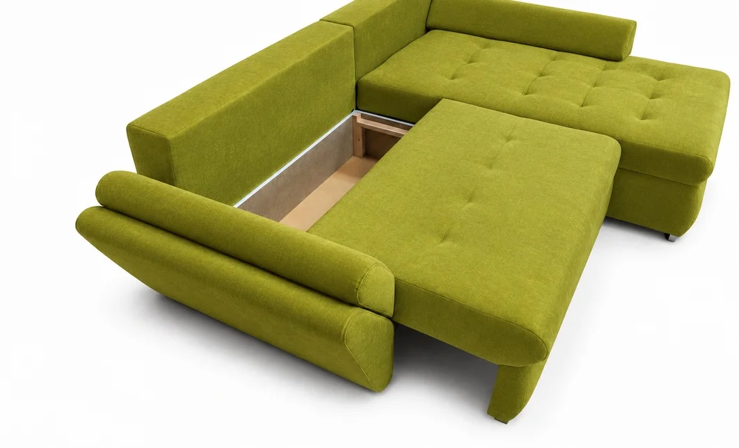Colțar Extensibil Confort cu Spumă HR, Verde Olive 3