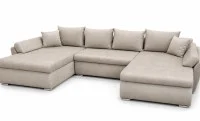 Colțar Extensibil Confort U cu Spumă HR, Bej Închis 3
