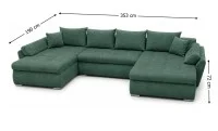 Colțar Extensibil Confort U cu Spumă HR, Verde Mentă  2