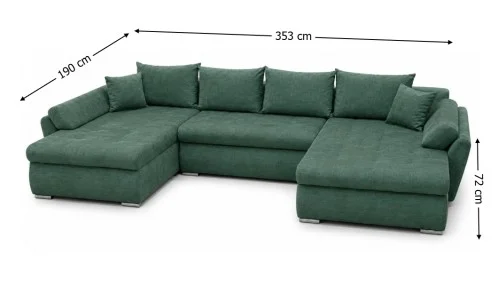 Colțar Extensibil Confort U cu Spumă HR, Verde Mentă 