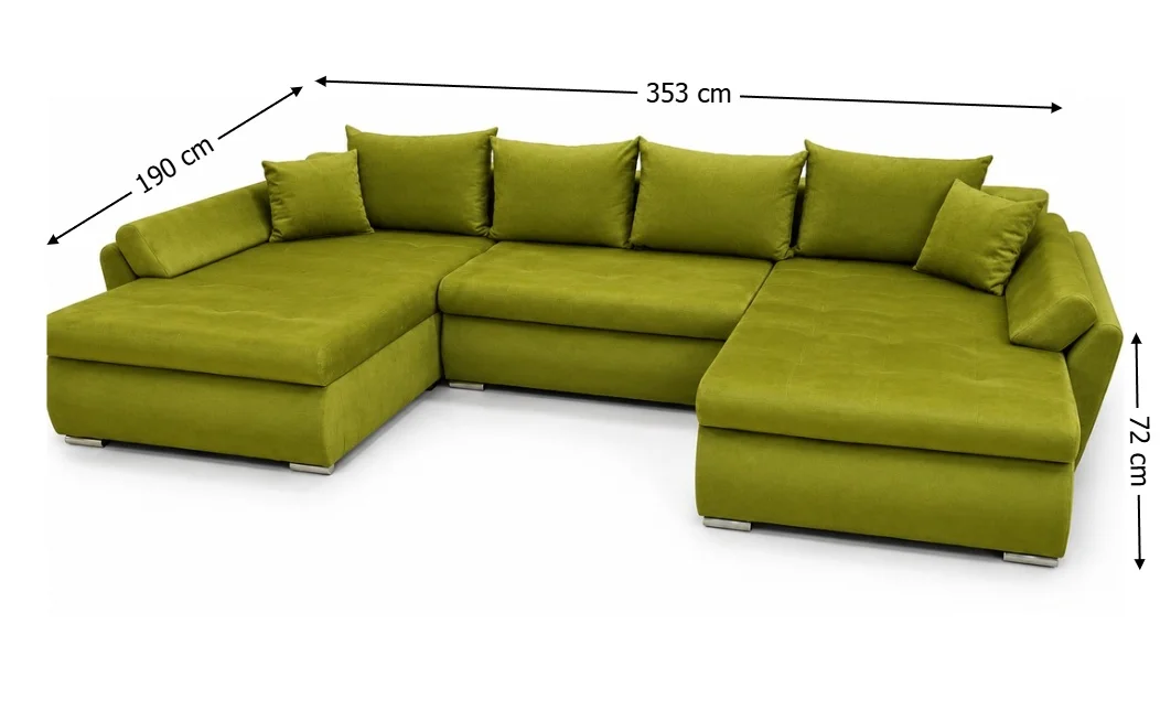Colțar Extensibil Confort U cu Spumă HR, Verde Olive 2