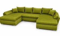 Colțar Extensibil Confort U cu Spumă HR, Verde Olive 3