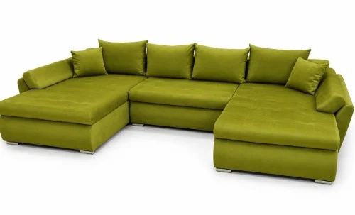 Colțar Extensibil Confort U cu Spumă HR, Verde Olive