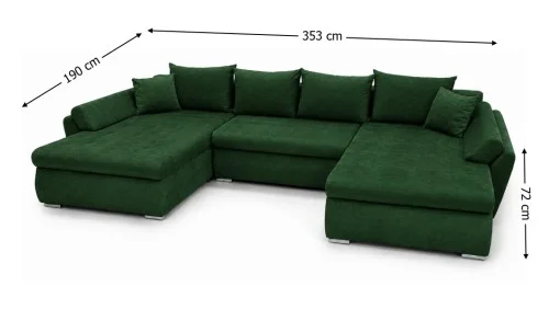 Colțar Extensibil Confort U cu Spumă HR, Verde Smarald