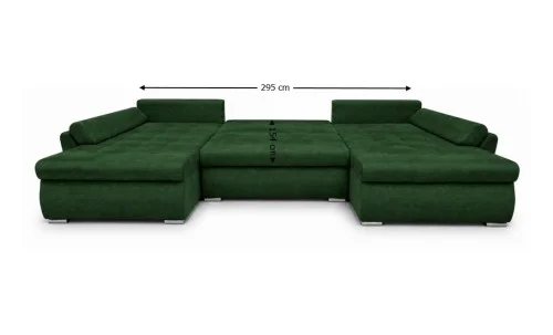 Colțar Extensibil Confort U cu Spumă HR, Verde Smarald
