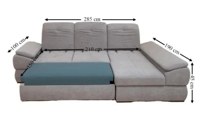 Colțar Extensibil Denver 2 Gri - Vega 06 Dreapta