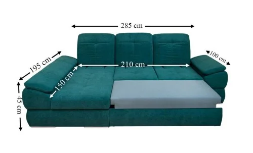 Colțar Extensibil Denver 2 Verde - Vega 27 Stânga