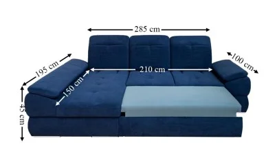 Colțar Extensibil Denver 2 Albastru Închis - Vega 39 Dreapta