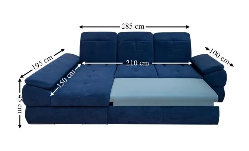 Colțar Extensibil Denver 2 Albastru Închis - Vega 39 Dreapta