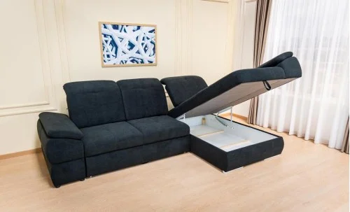 Colțar Extensibil Denver 2 Negru - Vega 70 Dreapta