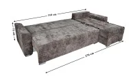 Colțar Extensibil Barcelona XXL Memory Maro - Kim 4 5