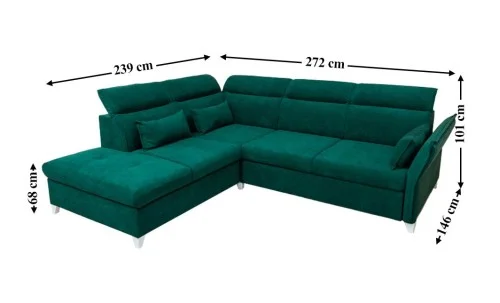 Colțar Extensibil Barry Verde - Vega 27 Stânga