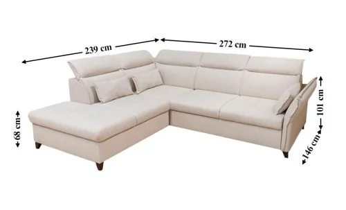 Colțar Extensibil Barry Bej - Vega 03 Stânga