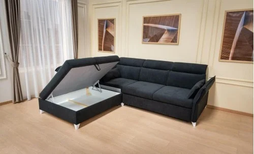 Colțar Extensibil Barry Negru - Vega 70 Dreapta