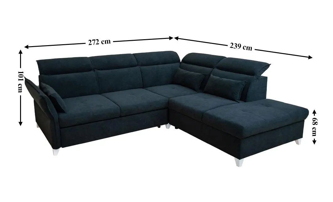 Colțar Extensibil Barry negru - Vega 70 Stânga 3