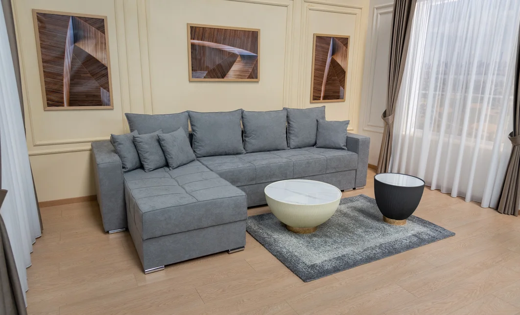 Colțar Extensibil Claudia Mare XXL Memory XXL Gri - Lemon 12, Interschimbabil 8