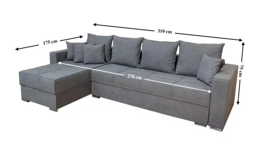 Colțar Extensibil Claudia Mare XXL Memory XXL Gri - Lemon 12, Interschimbabil